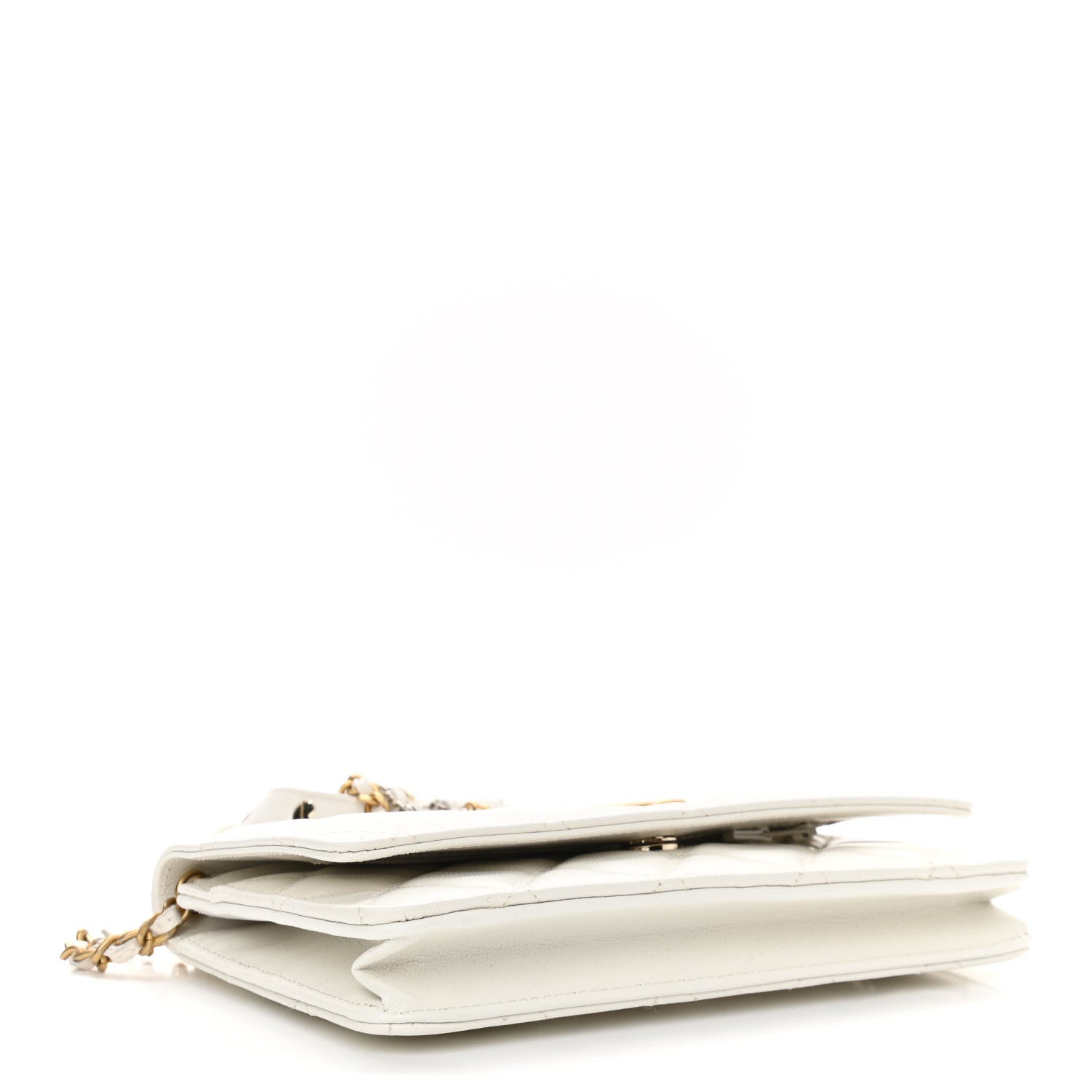 Chanel Goatskin Quilted Punk Essentials Wallet On Chain WOC White 4 of 12