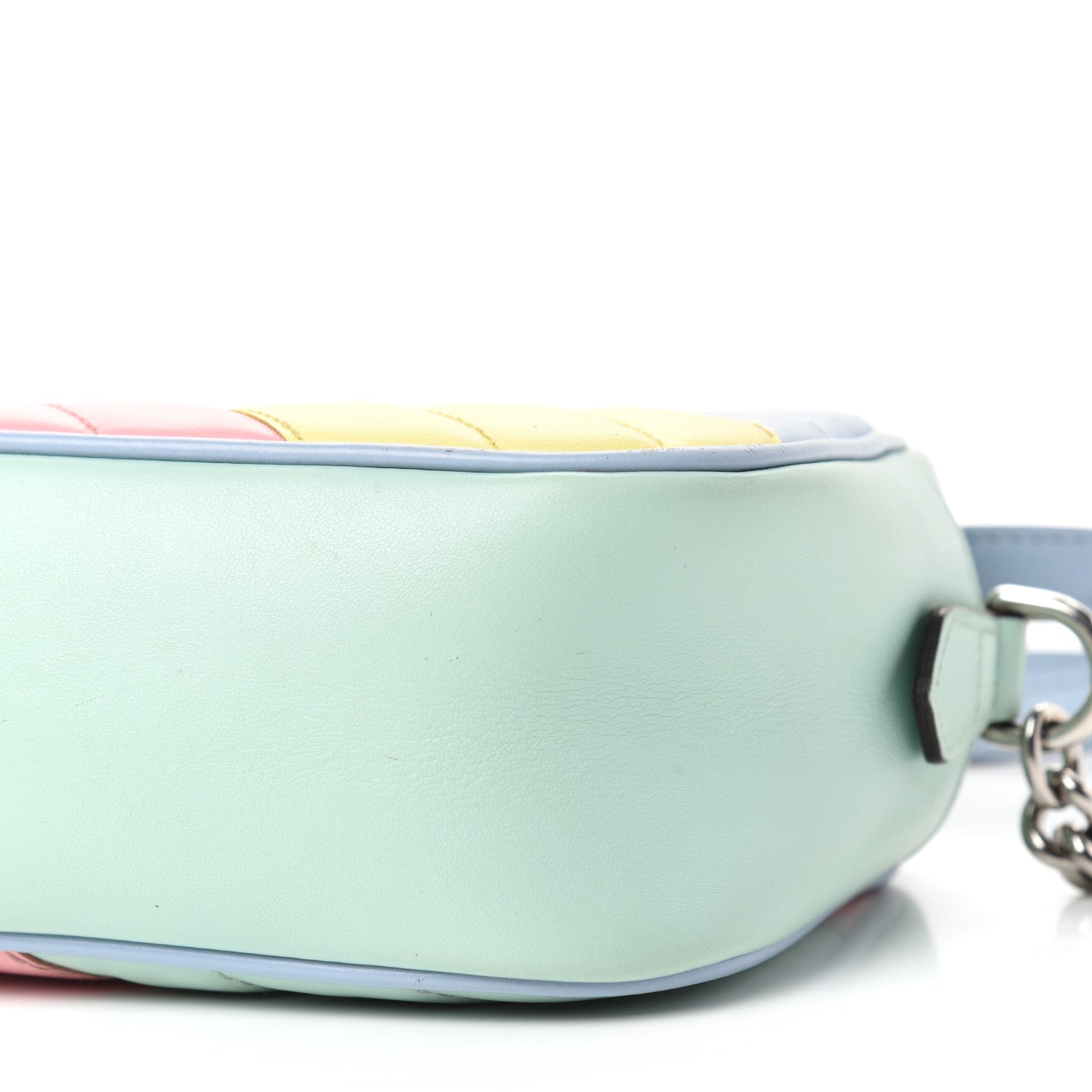 Gucci Calfskin Matelasse Diagonal Small GG Marmont Chain Shoulder Bag Multicolor Pastel 9 of 10