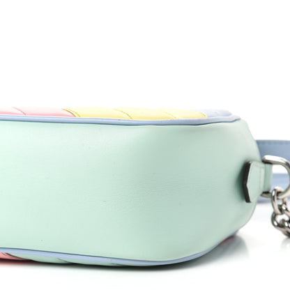Gucci Calfskin Matelasse Diagonal Small GG Marmont Chain Shoulder Bag Multicolor Pastel 9 of 10