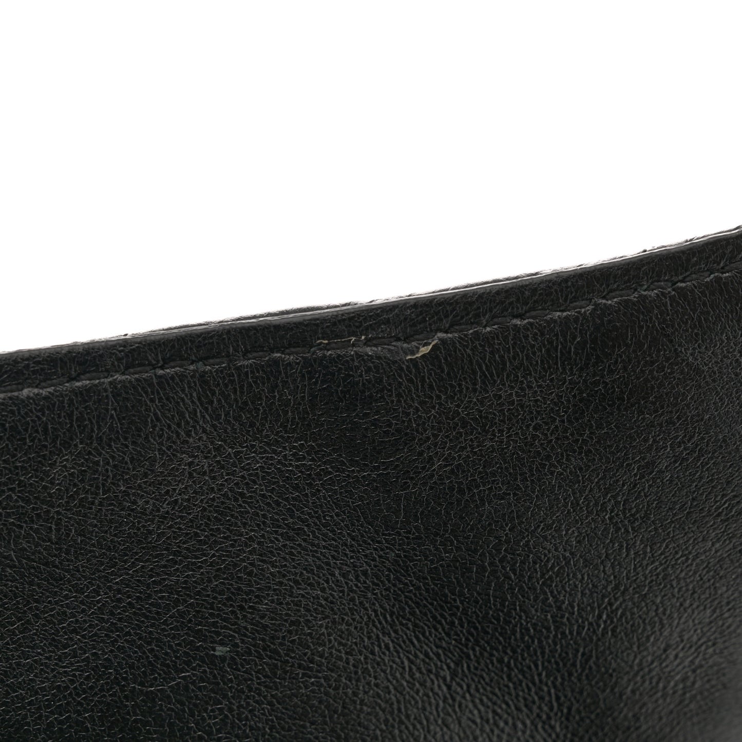 Crushed Calfskin Quilted Matte Black Hardware Small Crush Chain Bag Black