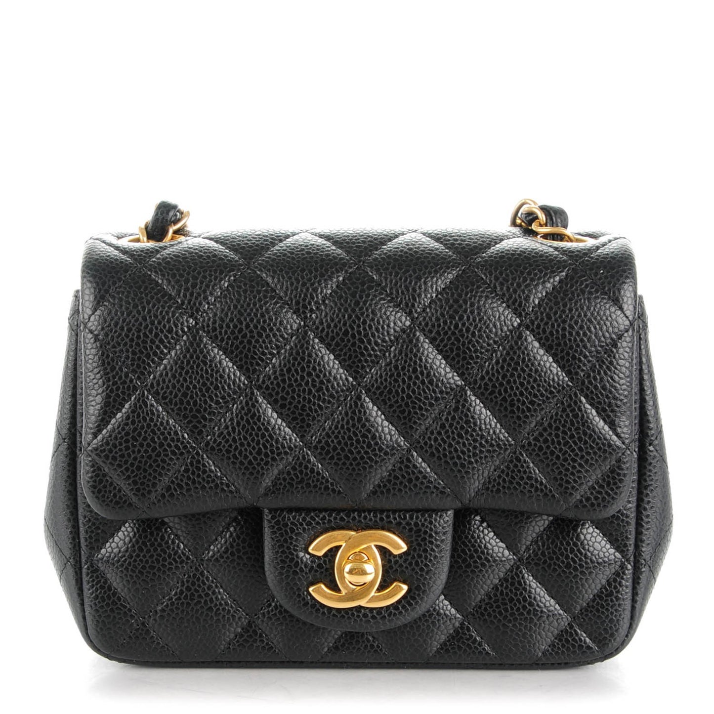 Caviar Quilted Mini Square Flap Black