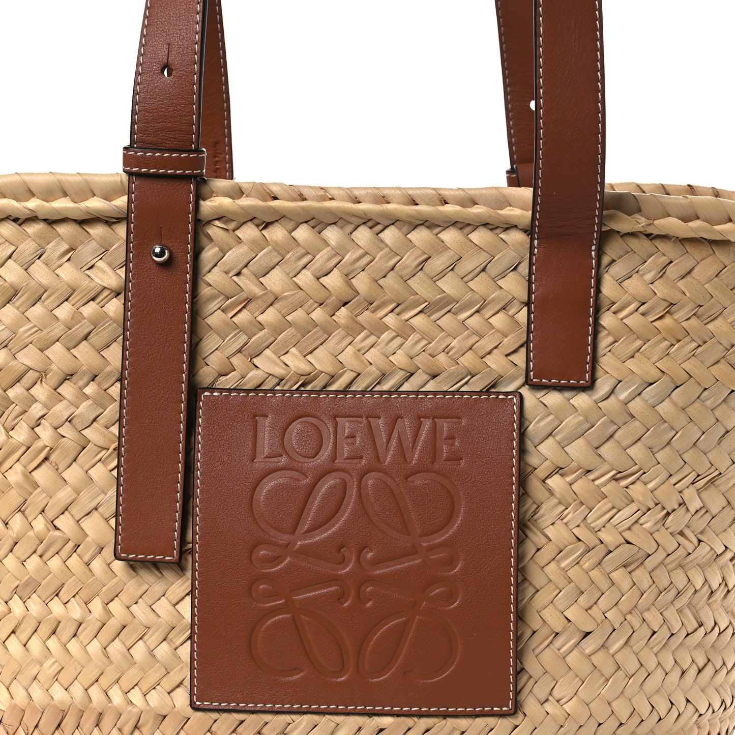 Raffia Medium Basket Tote Bag Natural Tan