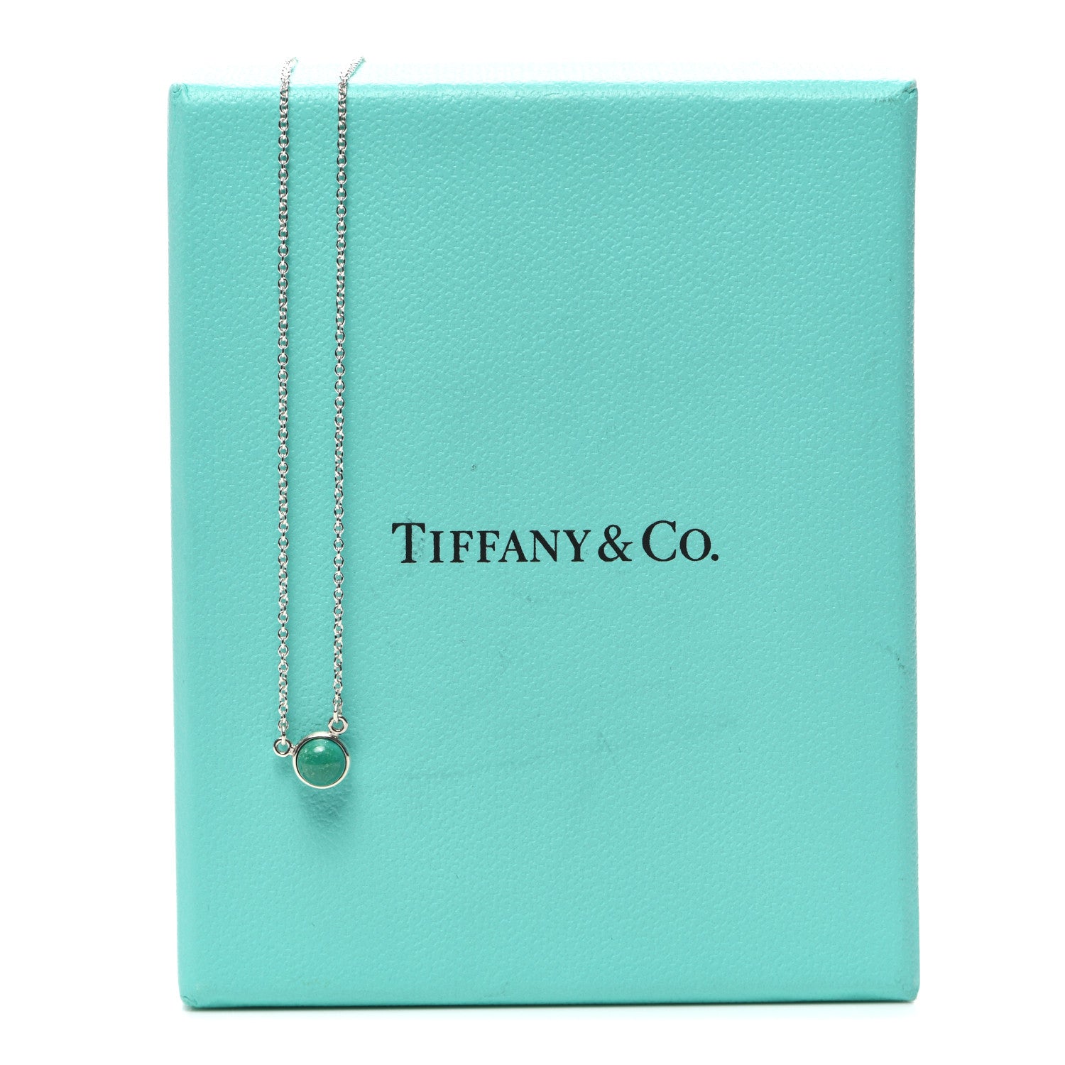 Tiffany Sterling Silver Turquoise Elsa Peretti Color by the Yard Pendant Necklace 5 of 5