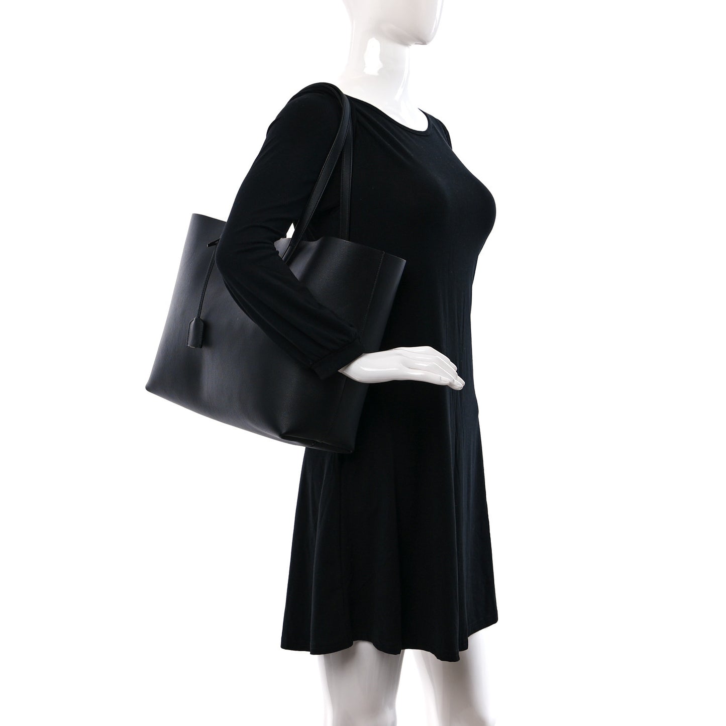 Calfskin Large Shopping Tote Black