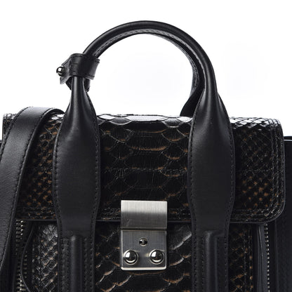 3.1 Phillip Lim 3.1 Python Calfskin Embossed Mini Pashli Satchel Black Nude 9 of 9