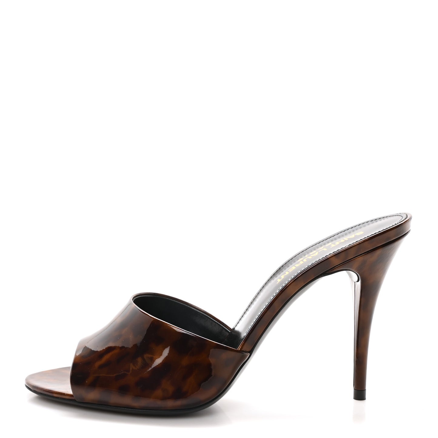 Patent Tartaruga Sexy 95mm Mules 37.5 Tortoise Brown