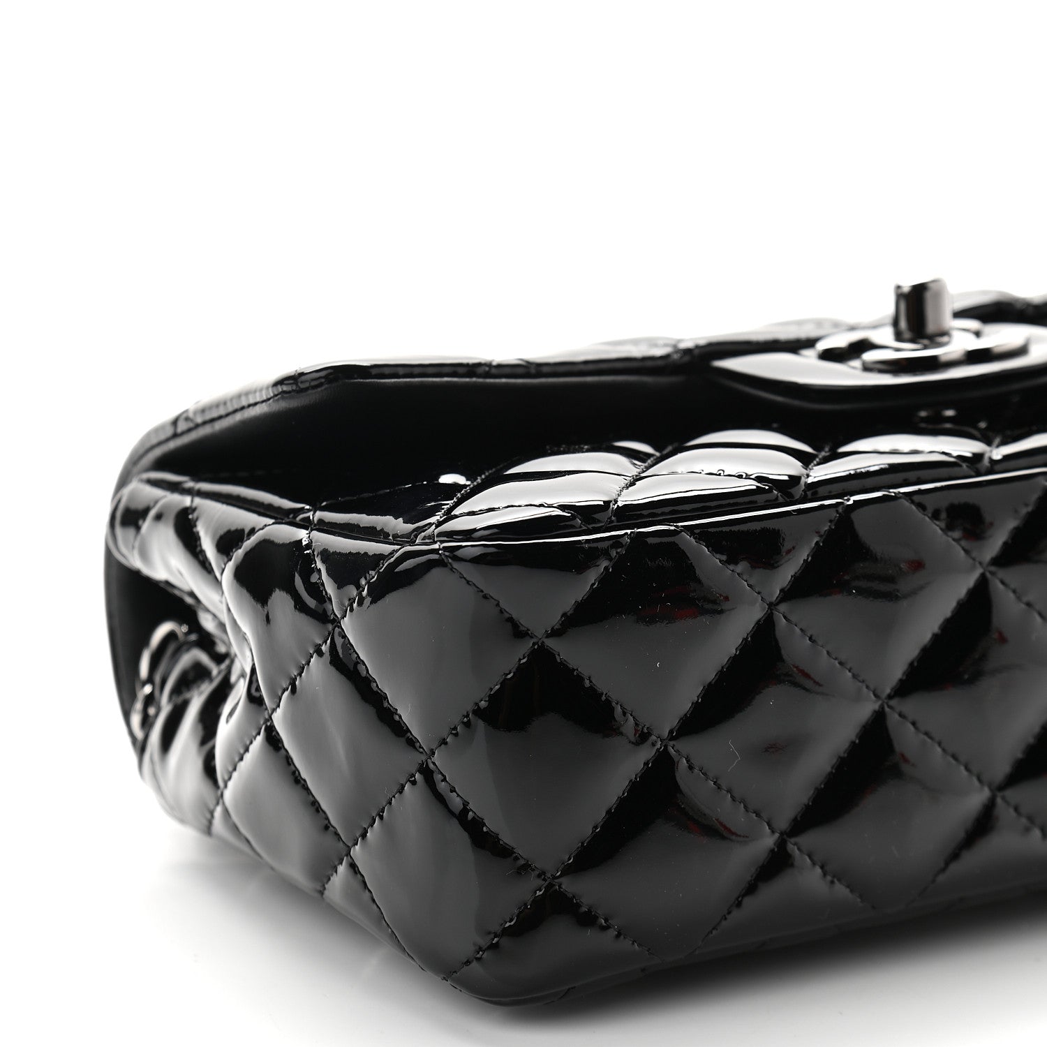 Chanel Patent Calfskin Quilted Mini Rectangular Flap Black 7 of 8