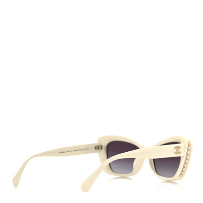 Chanel Acetate Pearl Cat Eye CC Sunglasses 5481-H-A White 4 of 7