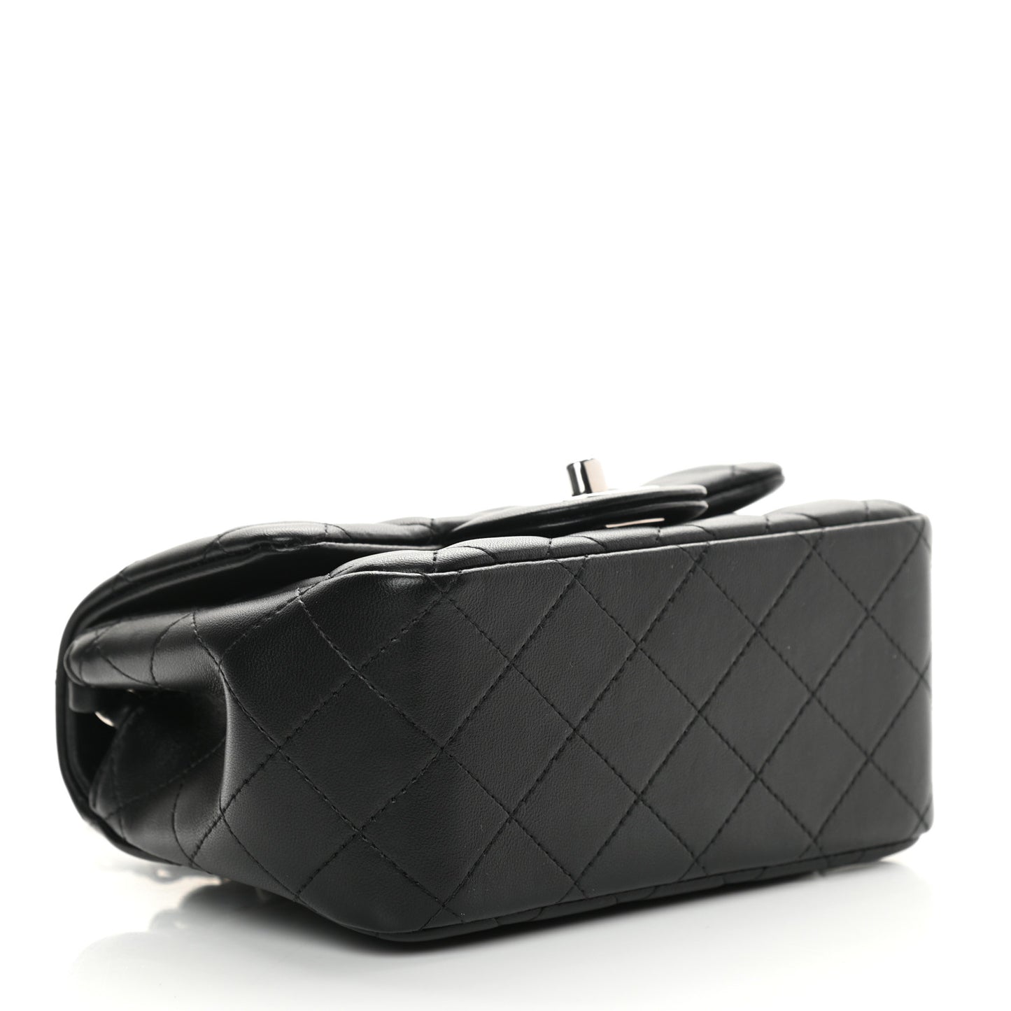 Lambskin Quilted Mini Square Flap Black