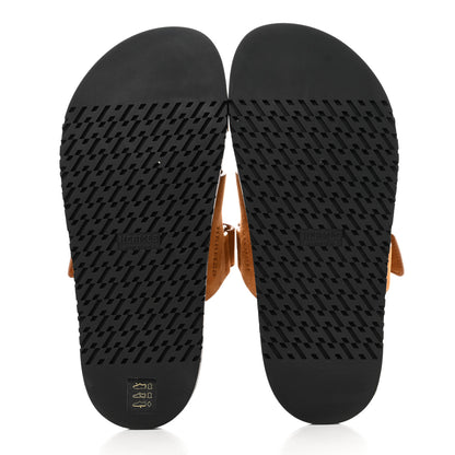 Hermes Suede Goatskin Womens Chypre Sandals 38 Naturel 5 of 9