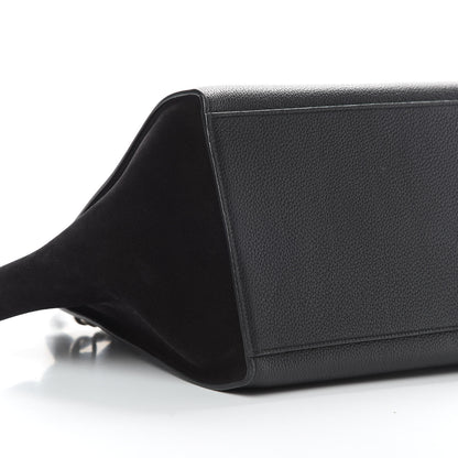 Celine Drummed Calfskin Suede Medium Trapeze Black 9 of 10