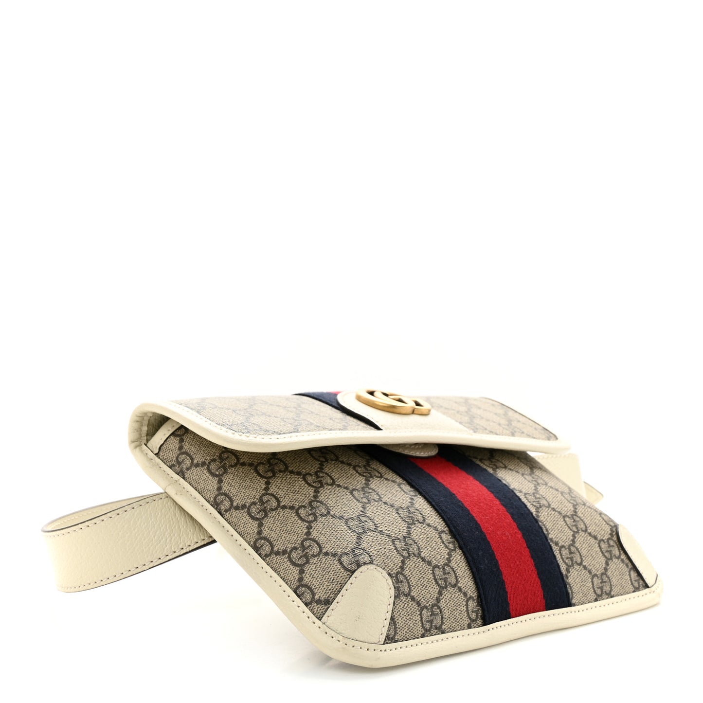 GG Supreme Monogram Web Small Ophidia Belt Bag 90 36 Beige Ebony White