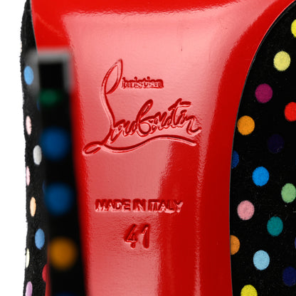 Christian Louboutin Suede Polka Dot Hot Chick 100 Pumps 41 Black Multicolor 7 of 9