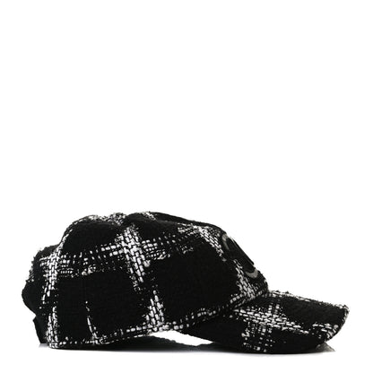 Chanel Tweed CC Cap Hat S Black White 4 of 9