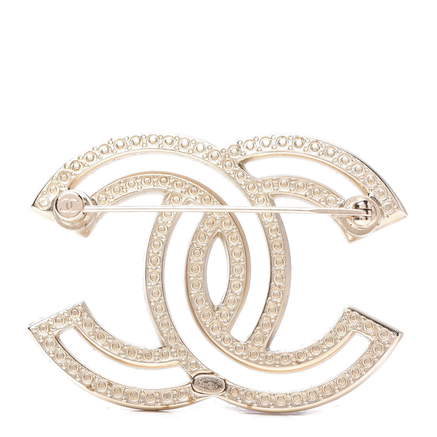 Crystal CC Brooch Light Gold