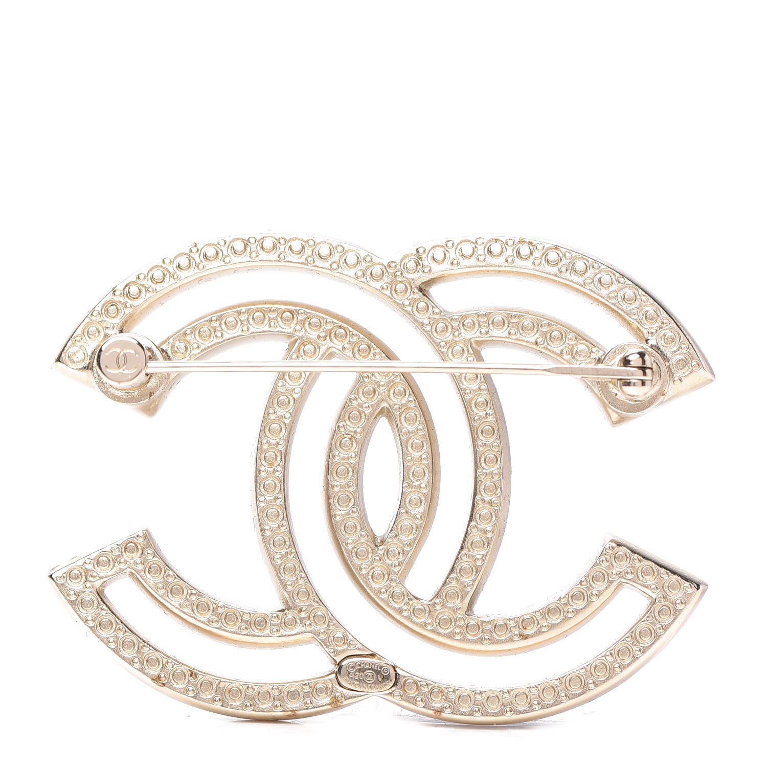 Chanel Crystal CC Brooch Light Gold 3 of 5