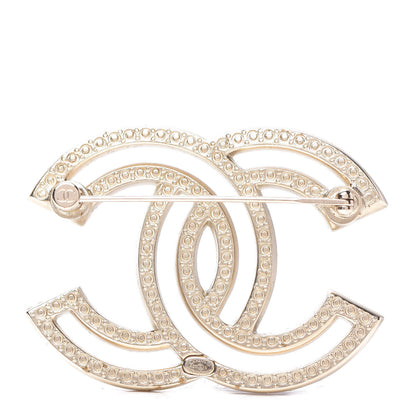 Chanel Crystal CC Brooch Light Gold 3 of 5