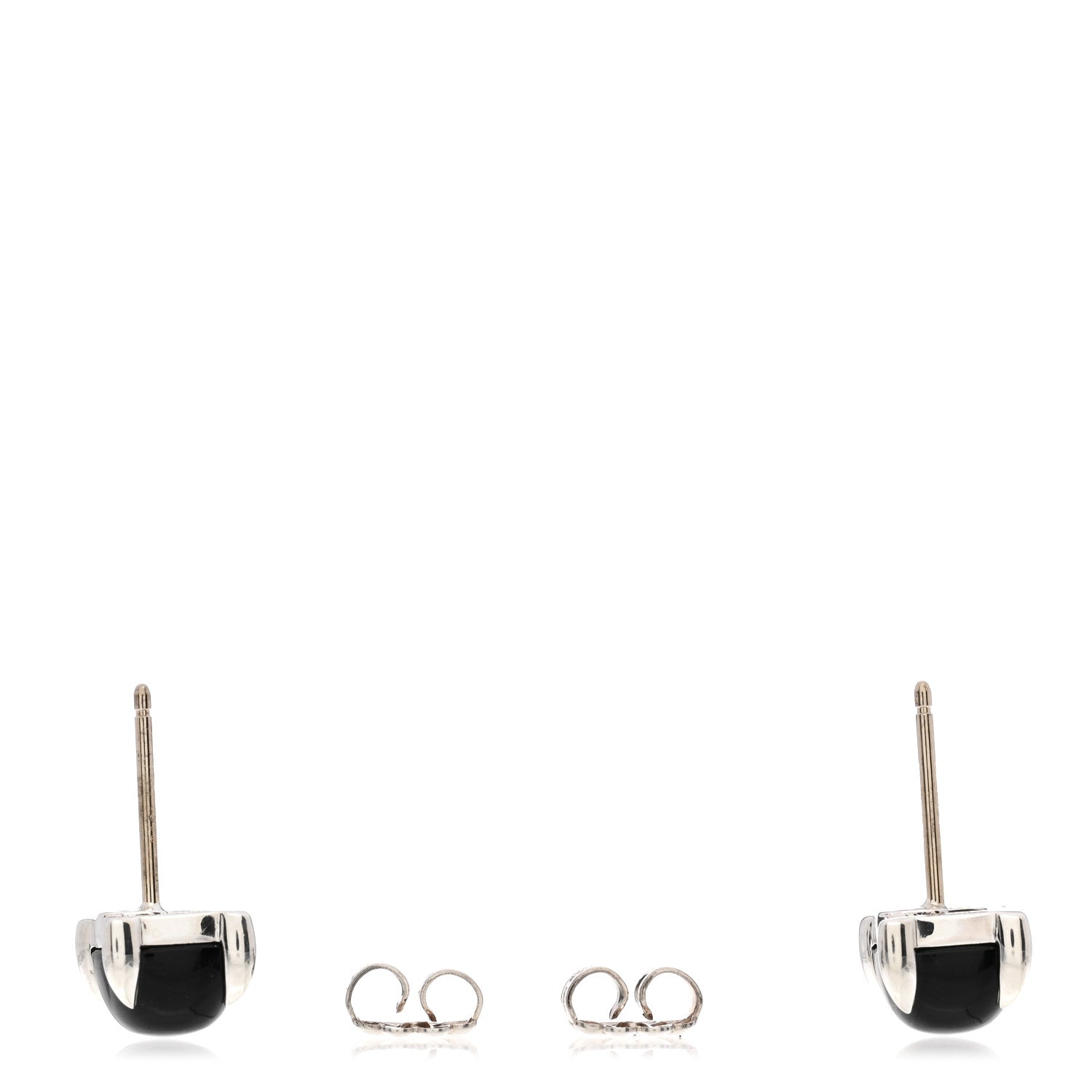 Tiffany Sterling Silver Black Onyx Paloma Picasso Sugar Stack Earrings 3 of 4