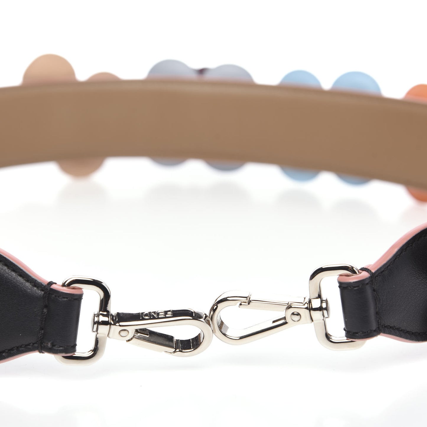 Vitello Dolce Flowerland Bi-Color Studded Strap You Black Sand Multicolor