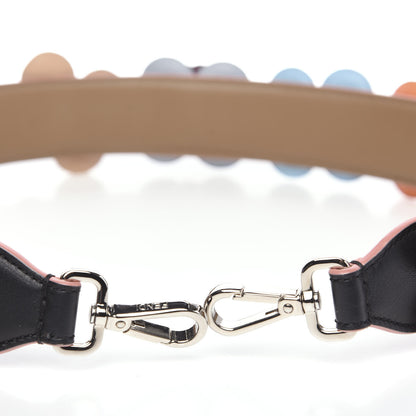 Fendi Vitello Dolce Flowerland Bi-Color Studded Strap You Black Sand Multicolor 4 of 7