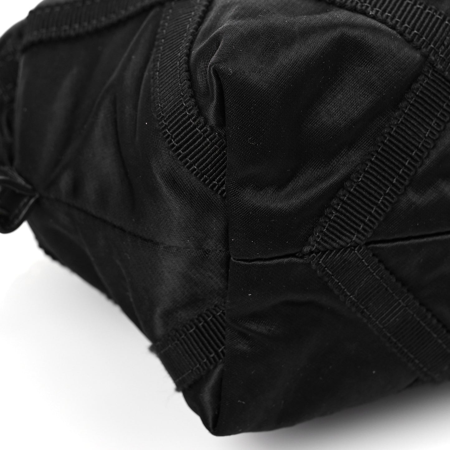 Nylon Grosgrain Quilted Lifestyle Clutch with Chain Black