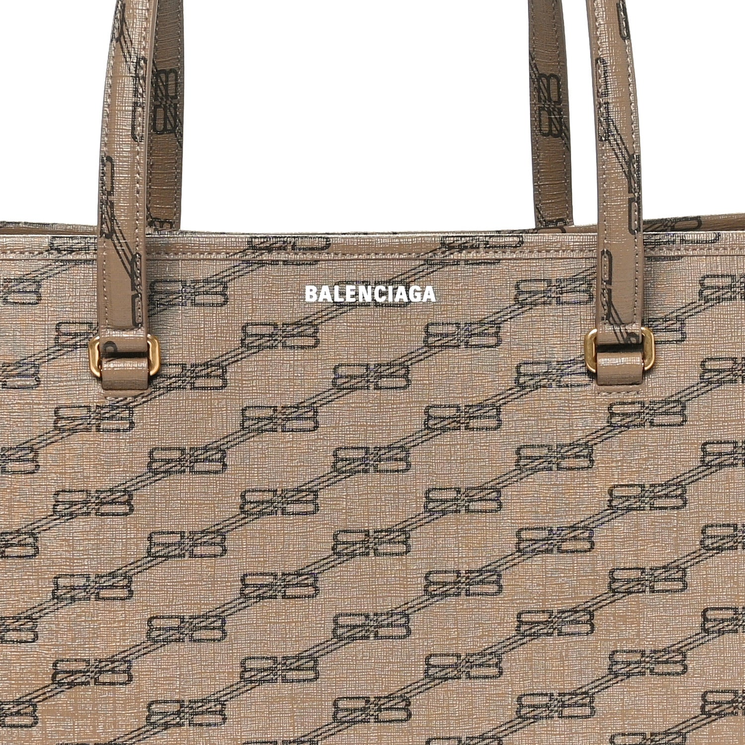 Balenciaga Coated Canvas BB Monogram Large Signature East West Shopper Bag Beige Brown 5 of 10