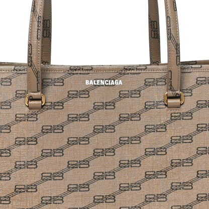 Balenciaga Coated Canvas BB Monogram Large Signature East West Shopper Bag Beige Brown 5 of 10