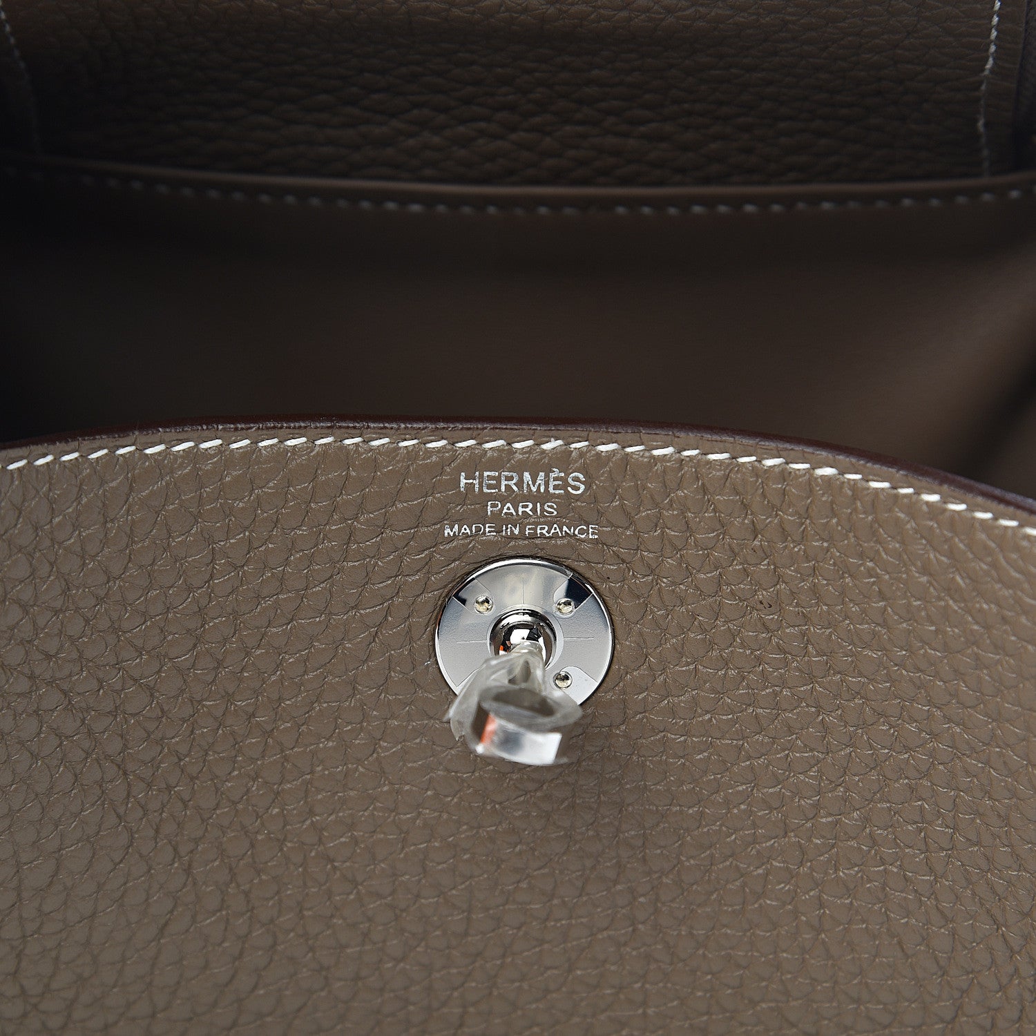 Hermes Taurillon Clemence Mini Lindy 20 Etoupe 6 of 10