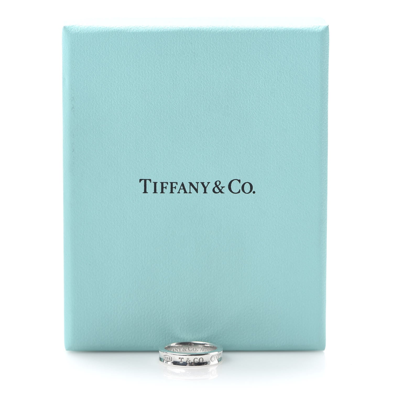 Tiffany Sterling Silver Narrow 1837 Band Ring 46 3.75 6 of 6