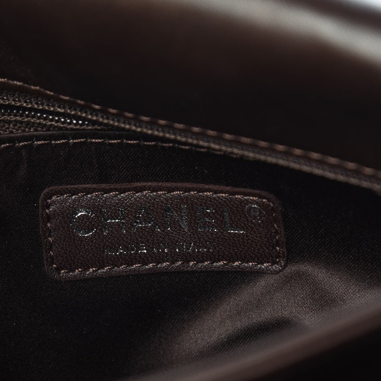Lambskin Quilted 3 Large Flap Brown
