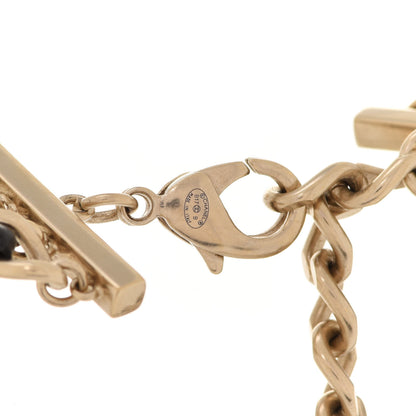 Chanel Glazed Calfskin Pearl CC Chain Necklace Black Gold 5 of 6
