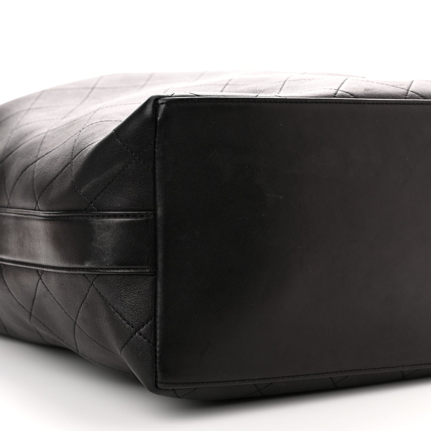 Calfskin Quilted Small On My Shoulder Drawstring Bag Black