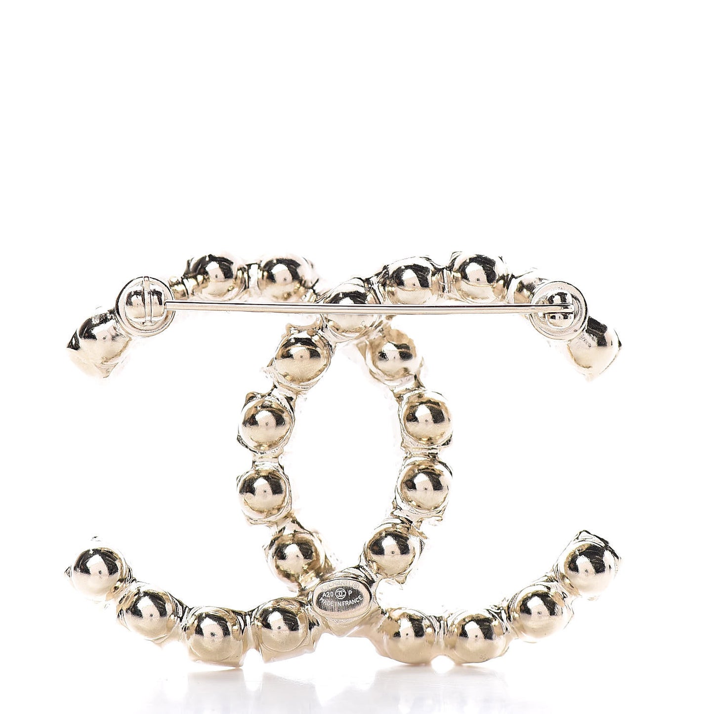 Crystal CC Brooch Light Gold