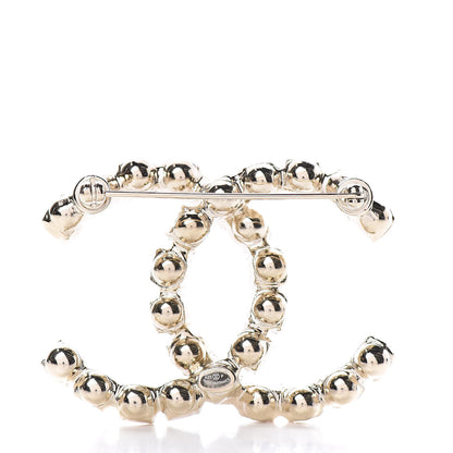 Chanel Crystal CC Brooch Light Gold 3 of 5