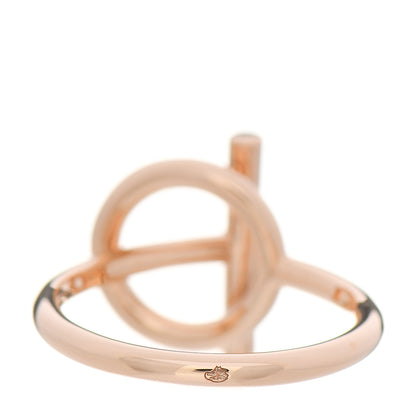 Hermes 18K Rose Gold Diamond PM Echappee Ring 52 6 2 of 6