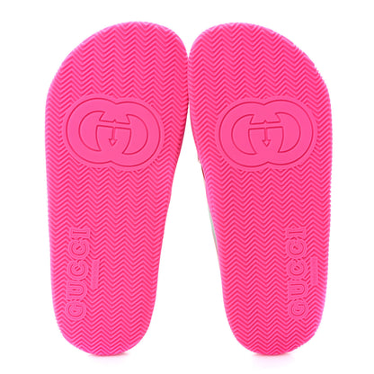 Gucci Rubber Web Womens Criss Cross Slide Sandals 38 Coral New Shamarock 5 of 8