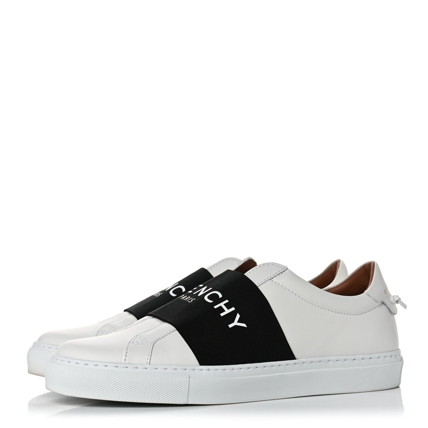 Calfskin Band Logo Womens Urban Street Sneakers 40 White Black