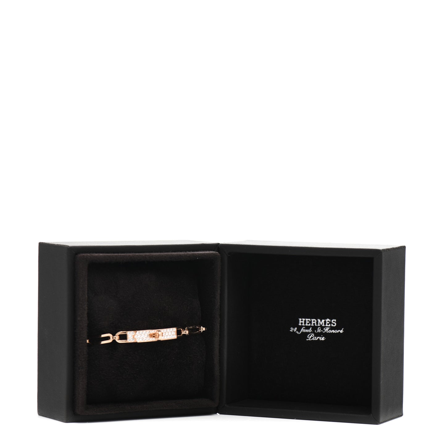 18K Rose Gold Diamond Pave PM Kelly Chaine Bracelet SH