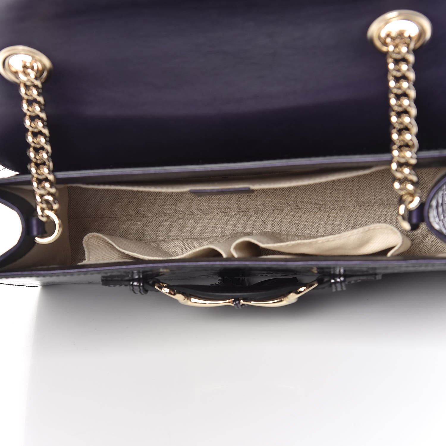 Gucci Shine Guccissima Medium Emily Chain Shoulder Bag Melanzana 5 of 11