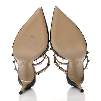 Valentino Garavani Nappa Rockstud 90mm Cage Mules 37 Black Poudre 7 of 7
