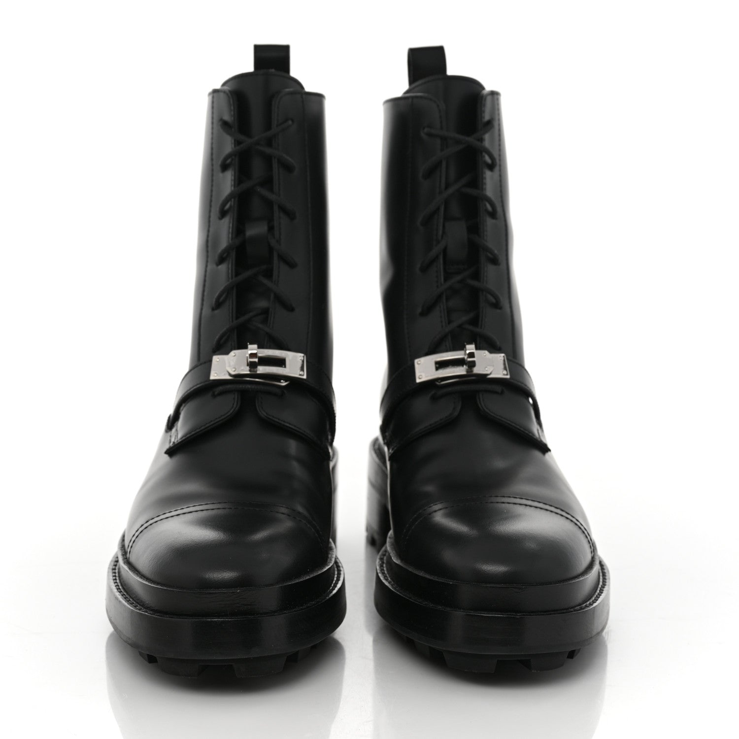 Hermes Glossed Calfskin Funk Ankle Boots 40 Black 2 of 8