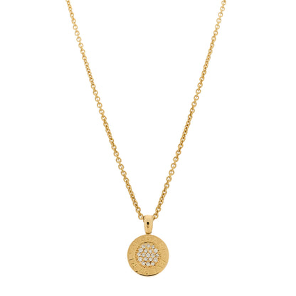 Bulgari 18K Yellow Gold Diamond BVLGARI BVLGARI Pave Pendant Necklace 1 of 5