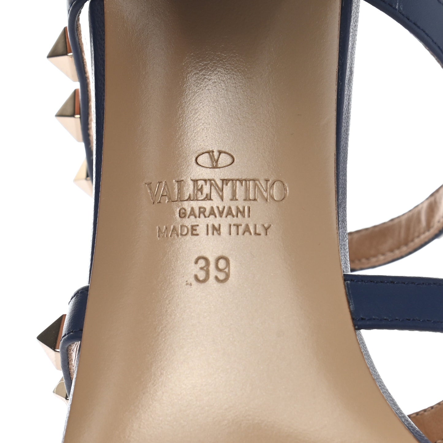Calfskin Nappa Rockstud 60mm Caged Slide Sandals 39 Light Ocean