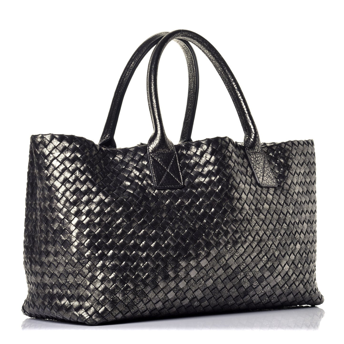Metallic Nappa Intrecciato Medium Moon Cabat
