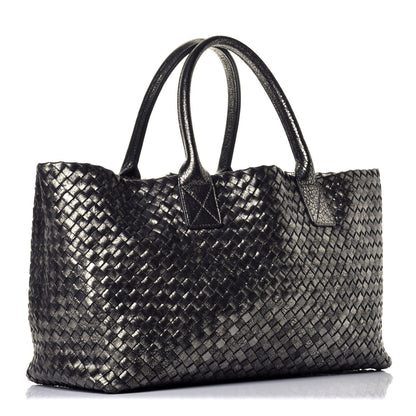 Bottega Veneta Metallic Nappa Intrecciato Medium Moon Cabat 3 of 8