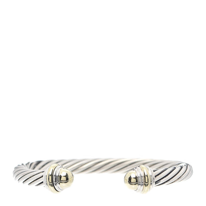 David Yurman Sterling Silver 14K Yellow Gold 7mm Cable Classics Bracelet 1 of 4
