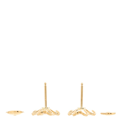 Van Cleef & Arpels 18K Yellow Gold Diamond Mini Frivole Earrings 3 of 5