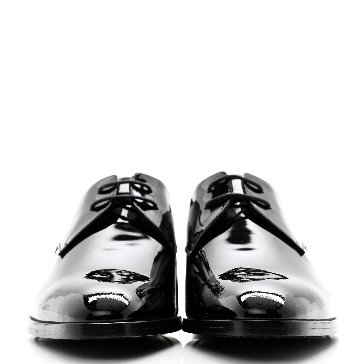 Saint Laurent Patent Baltimora Lace Up Derby Shoes 38 Black 2 of 10
