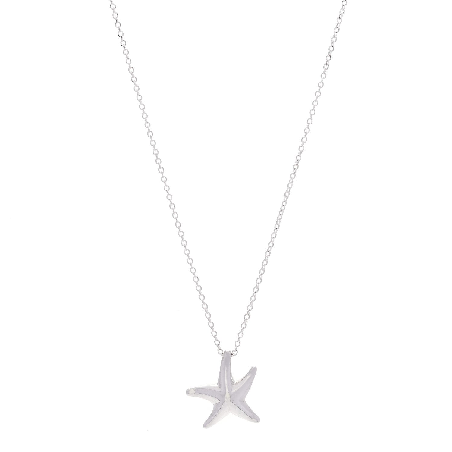 Tiffany Sterling Silver 12mm Elsa Peretti Starfish Pendant Necklace 1 of 5
