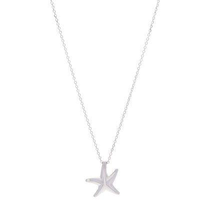 Tiffany Sterling Silver 12mm Elsa Peretti Starfish Pendant Necklace 1 of 5